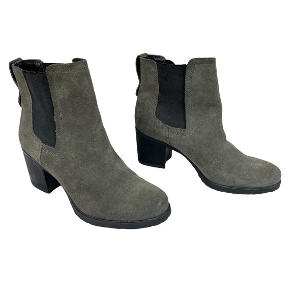 Sam Edelman Hanley Gray Suede Chunky Heel Chelsea Boot Sz 7 - Picture 3 of 9